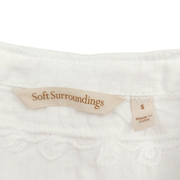 Soft Surroundings Desert Linen Tunic Womens Small Full Zip 3/4 Sleeve Bohemian - Picture 8 of 13